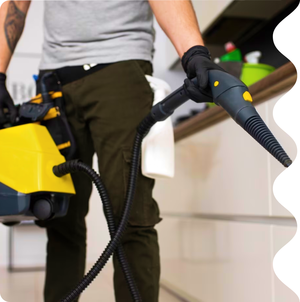 Person vacuuming